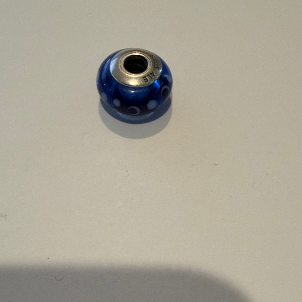 Pandora Blue and Silver Charm Bead